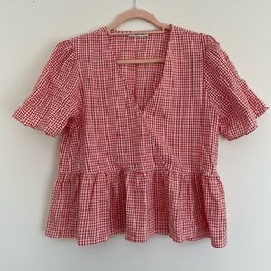 Madewell gingham tee size M